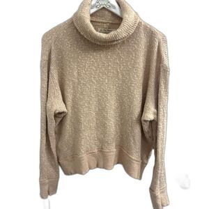 Free People We the Free M Tommy Turtleneck Sweater Neutral Bohemian Oversized